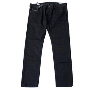 Diesel Men's Black Denim Thavar Slim Skinny Jeans Size W40 L32 00CKS10Z886